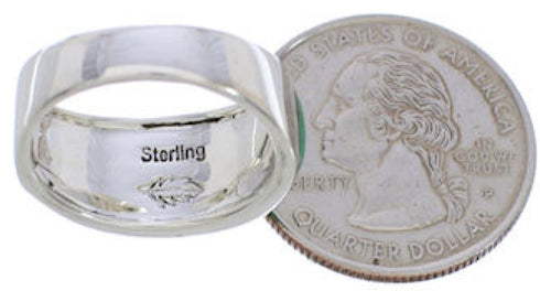 Turquoise Sterling Silver Inlay Ring Size 8-3/4 AX36541